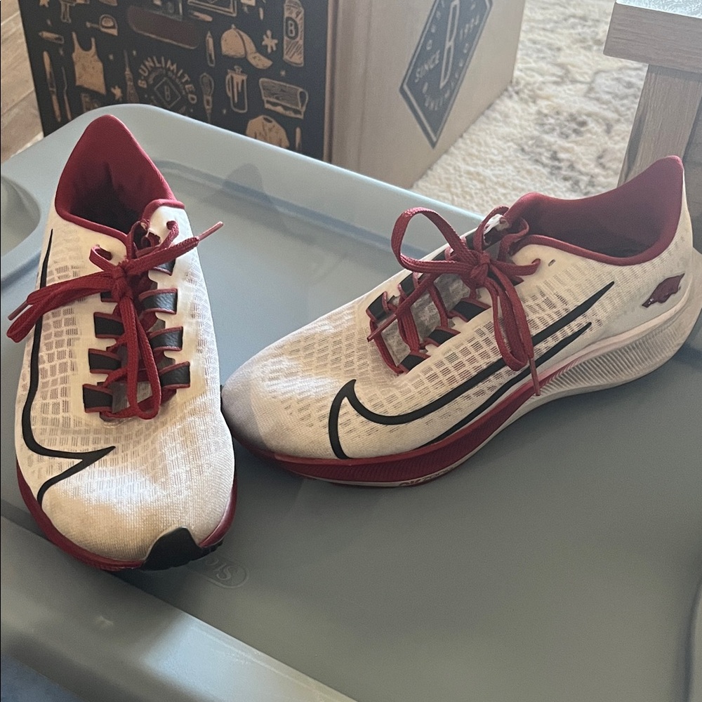 Nike White and red Razorback Athletic Sneakers